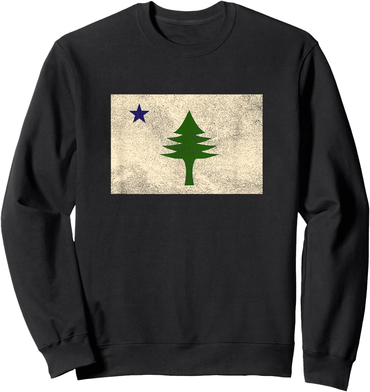 Maine Flag Dirigo - & 1901 Maine State Flag Sweatshirt - Sweatshirt | Black