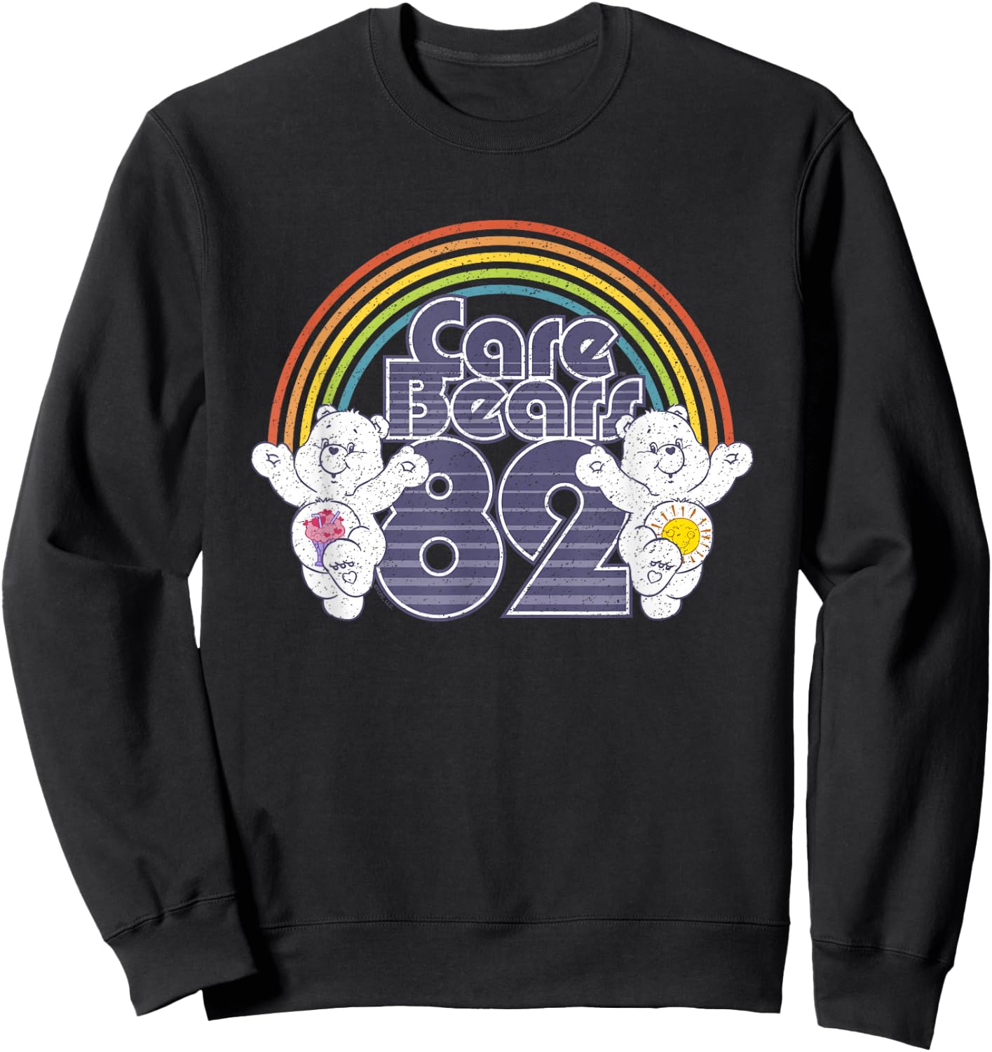 Care Bears 82 Rainbow With Share Bear And Cheer Bear Sweatshirt - Sweatshirt | Black