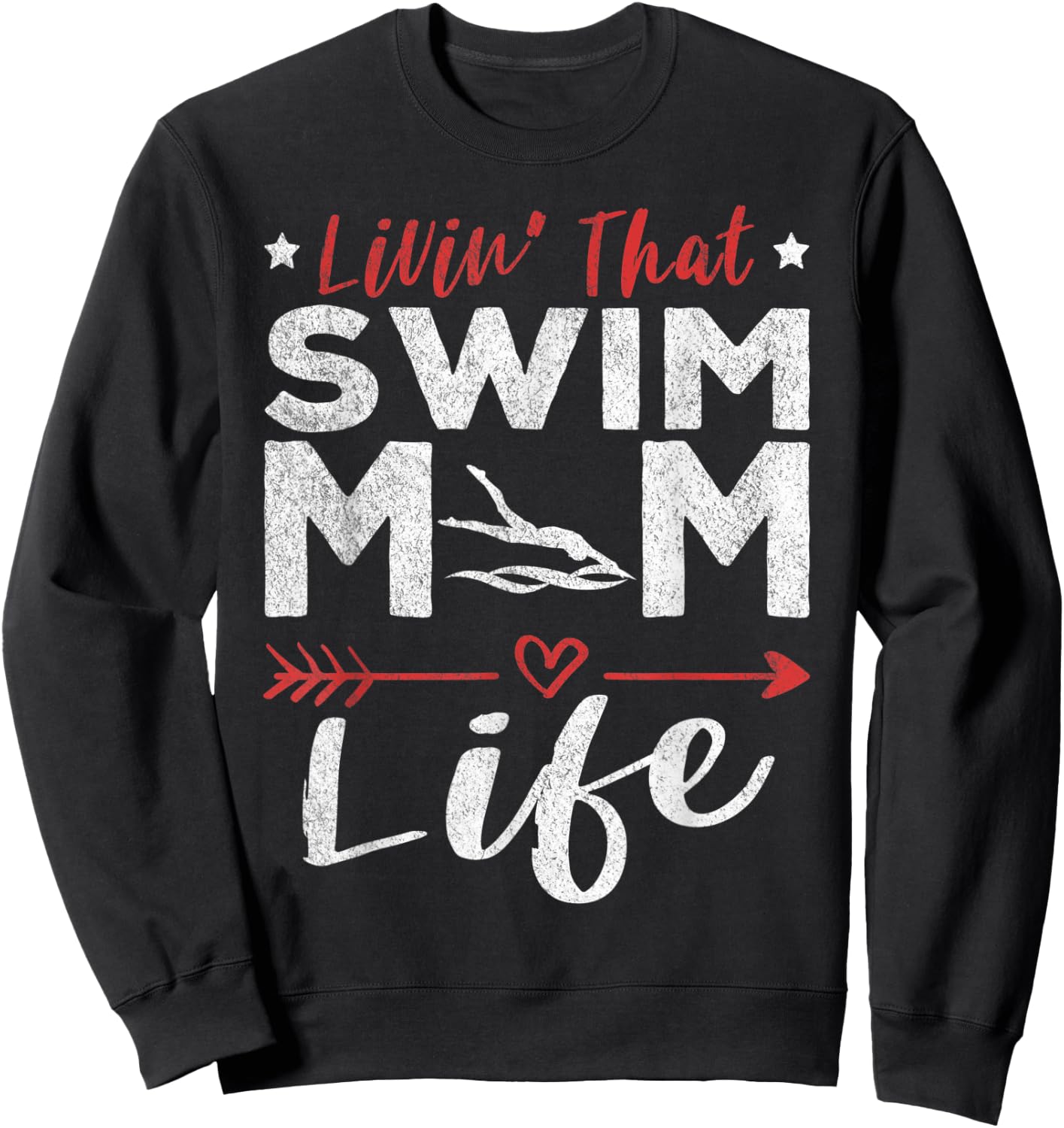 Funny Swim Mom Swimming Mom Swimmer Mom Sweatshirt - Sweatshirt | Black