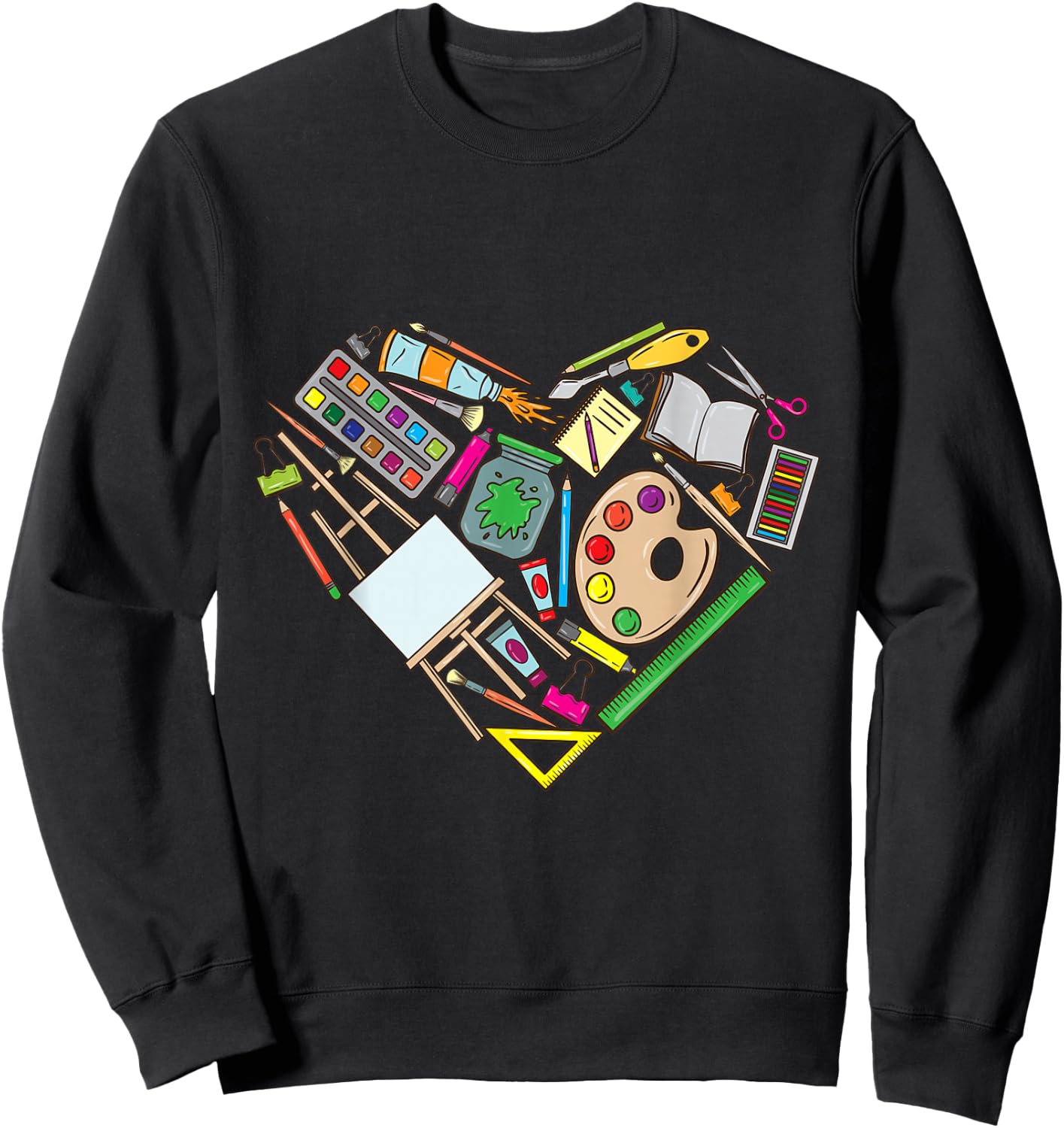 Artist Heart Art Teacher Sweatshirt - Sweatshirt | Black