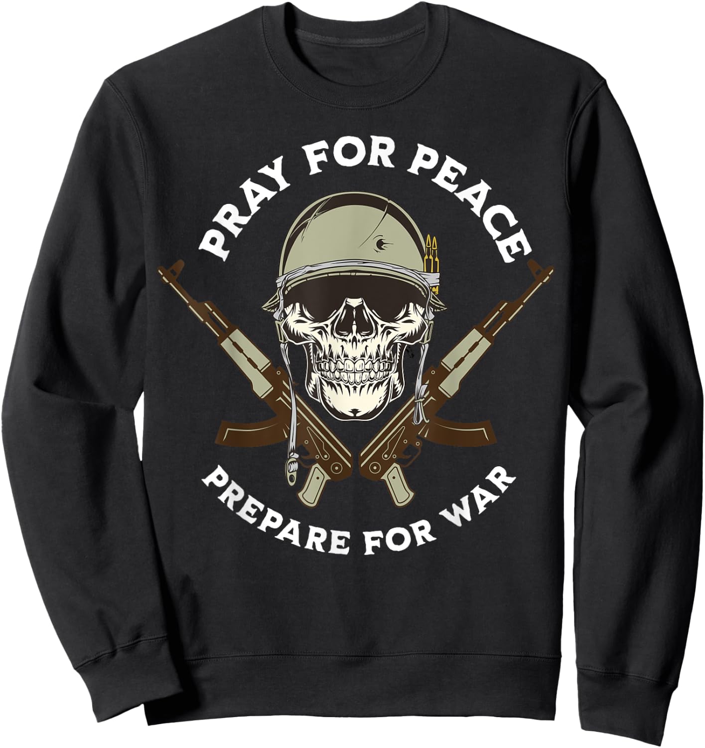 Pray for peace prepare for dad father Sweatshirt - Sweatshirt | Black