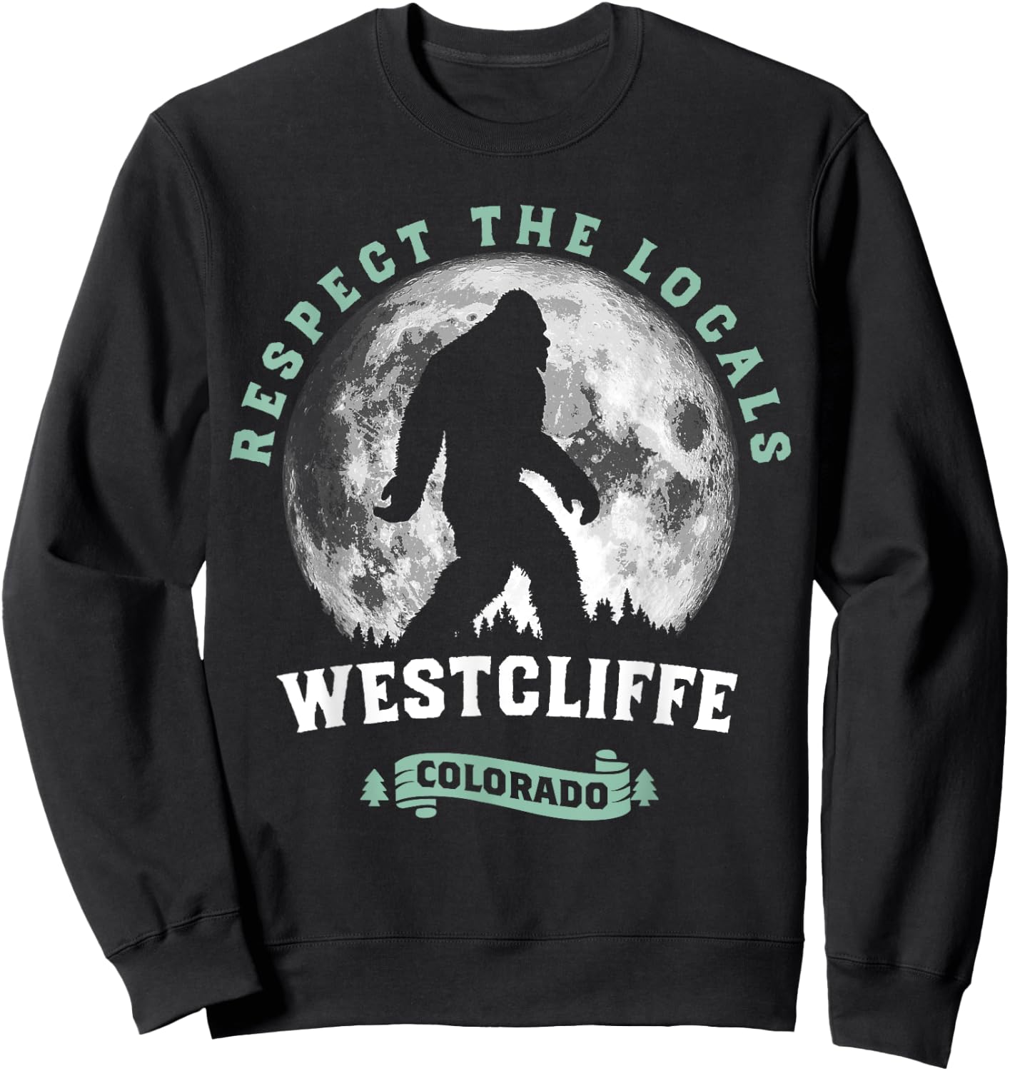 Westcliffe Colorado Bigfoot Night Walk Retro Sasquatch Sweatshirt - Sweatshirt | Black