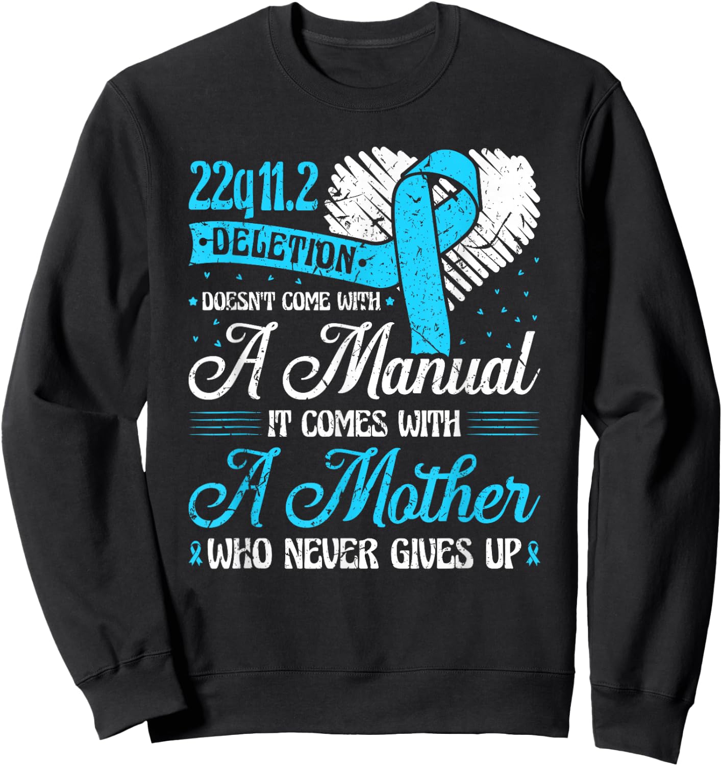 22q11.2 Deletion DiGeorge Syndrome Awareness Ribbon Sweatshirt - Sweatshirt | Black