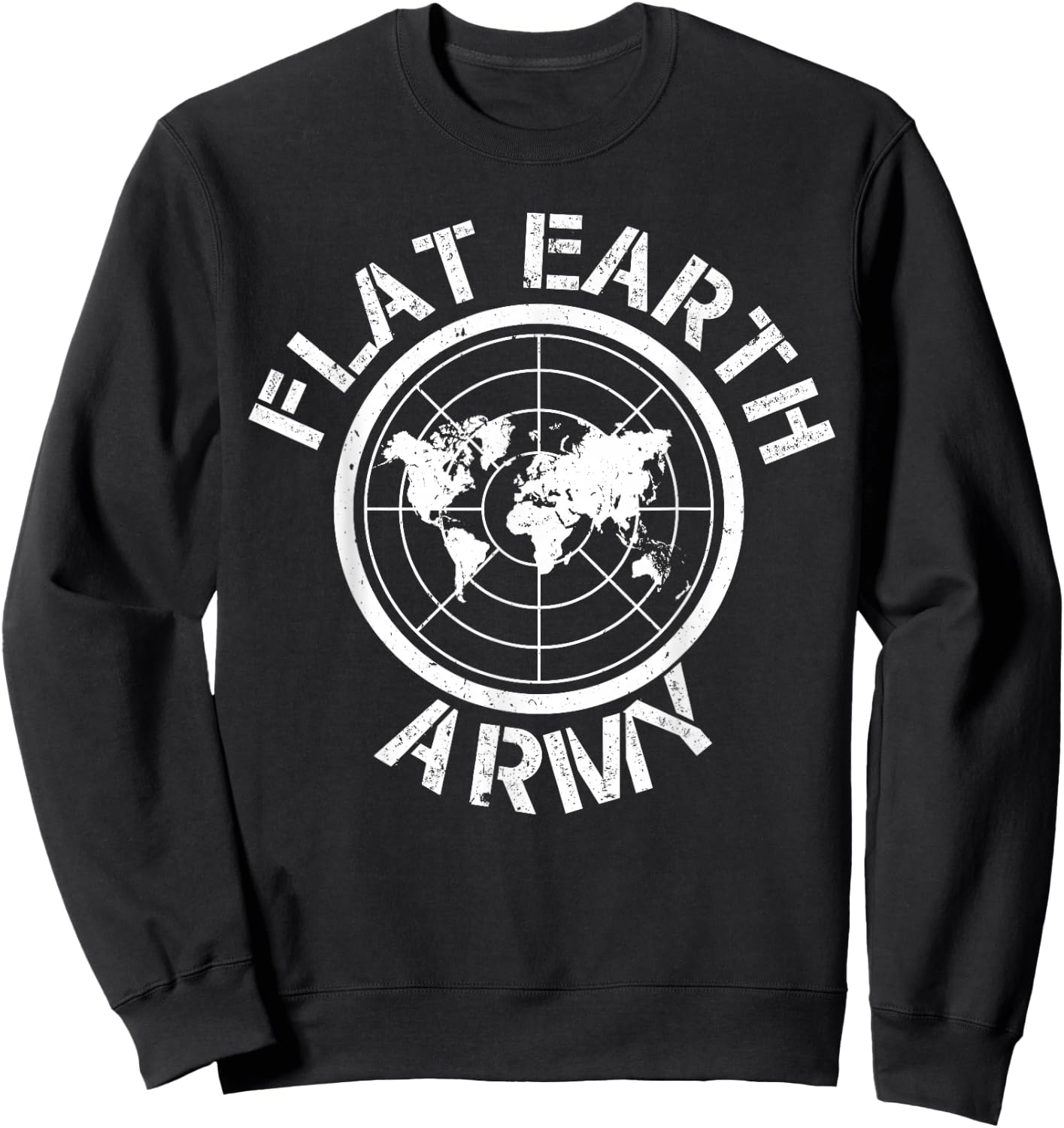 Flat Earth Army Vintage Flat Earther Theory Sweatshirt - Sweatshirt | Black