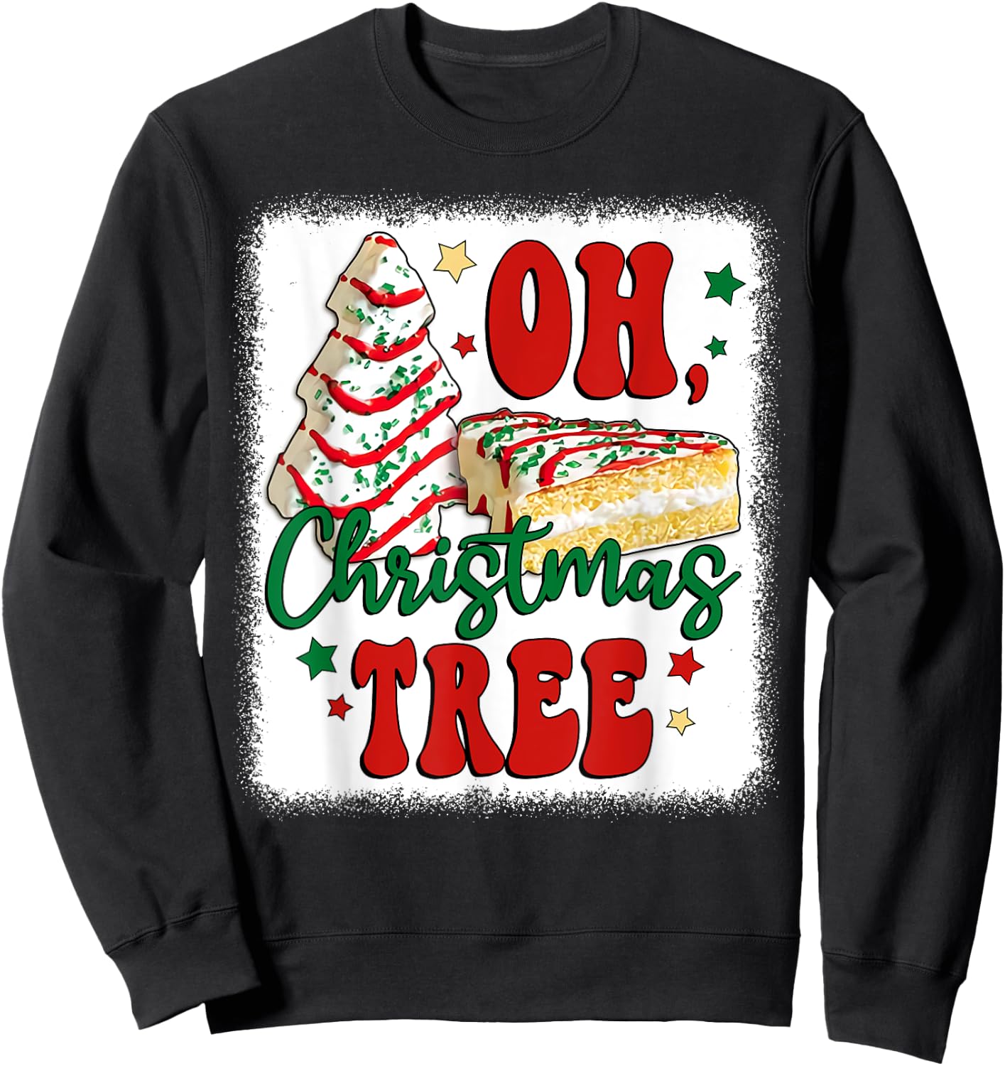 Oh Christmas Tree Cakes Debbie Becky Jen Groovy Retro Pajama Sweatshirt - Sweatshirt | Black