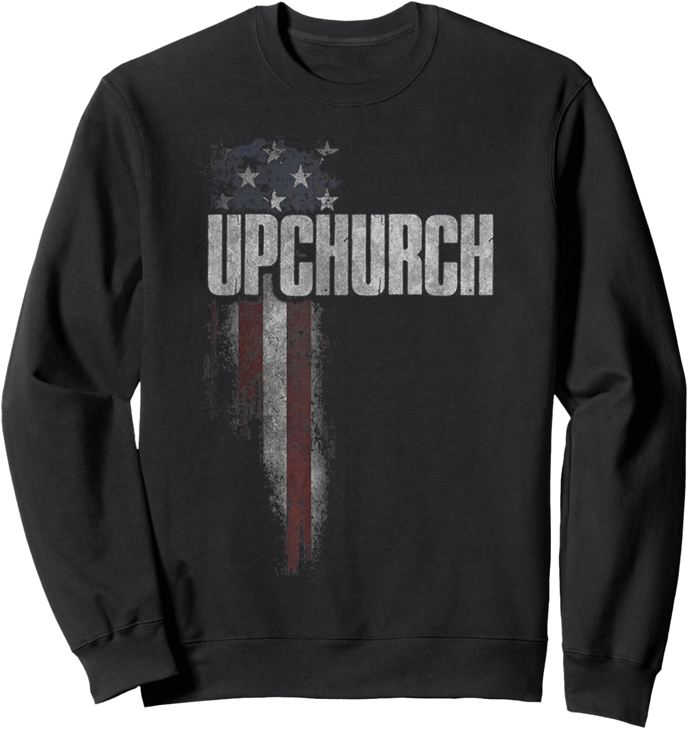 Upchurch Family American Flag Sweatshirt - Sweatshirt | Black