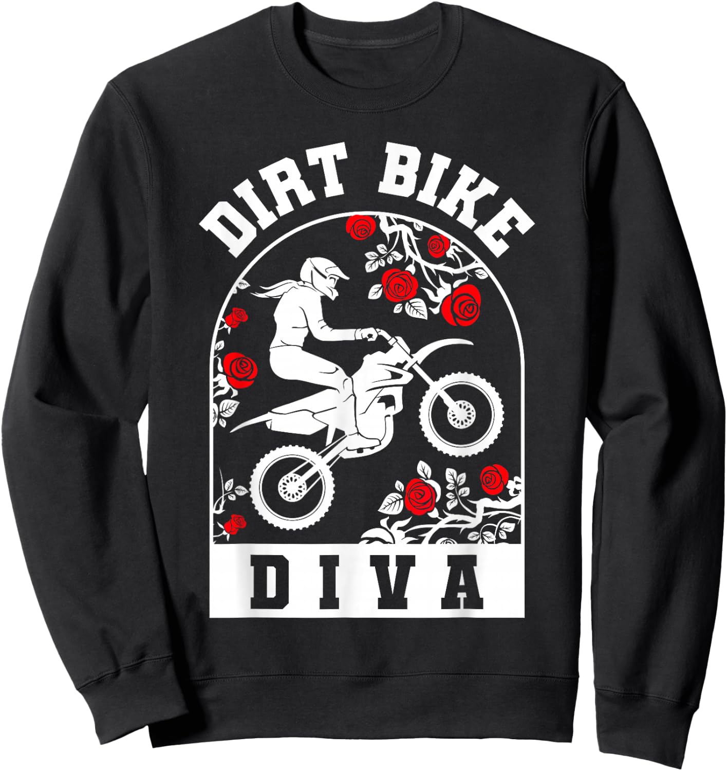Dirt Bike Diva | Dirt Biking | Girls Dirt Bike Sweatshirt - Sweatshirt | Black