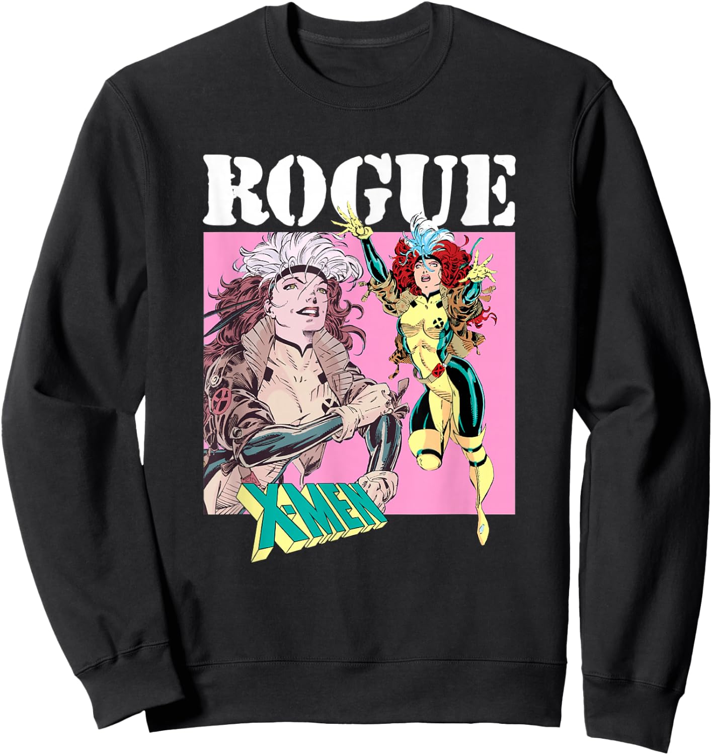 Marvel X-Men Rogue Character Spotlight Vintage Poster Sweatshirt - Sweatshirt | Black