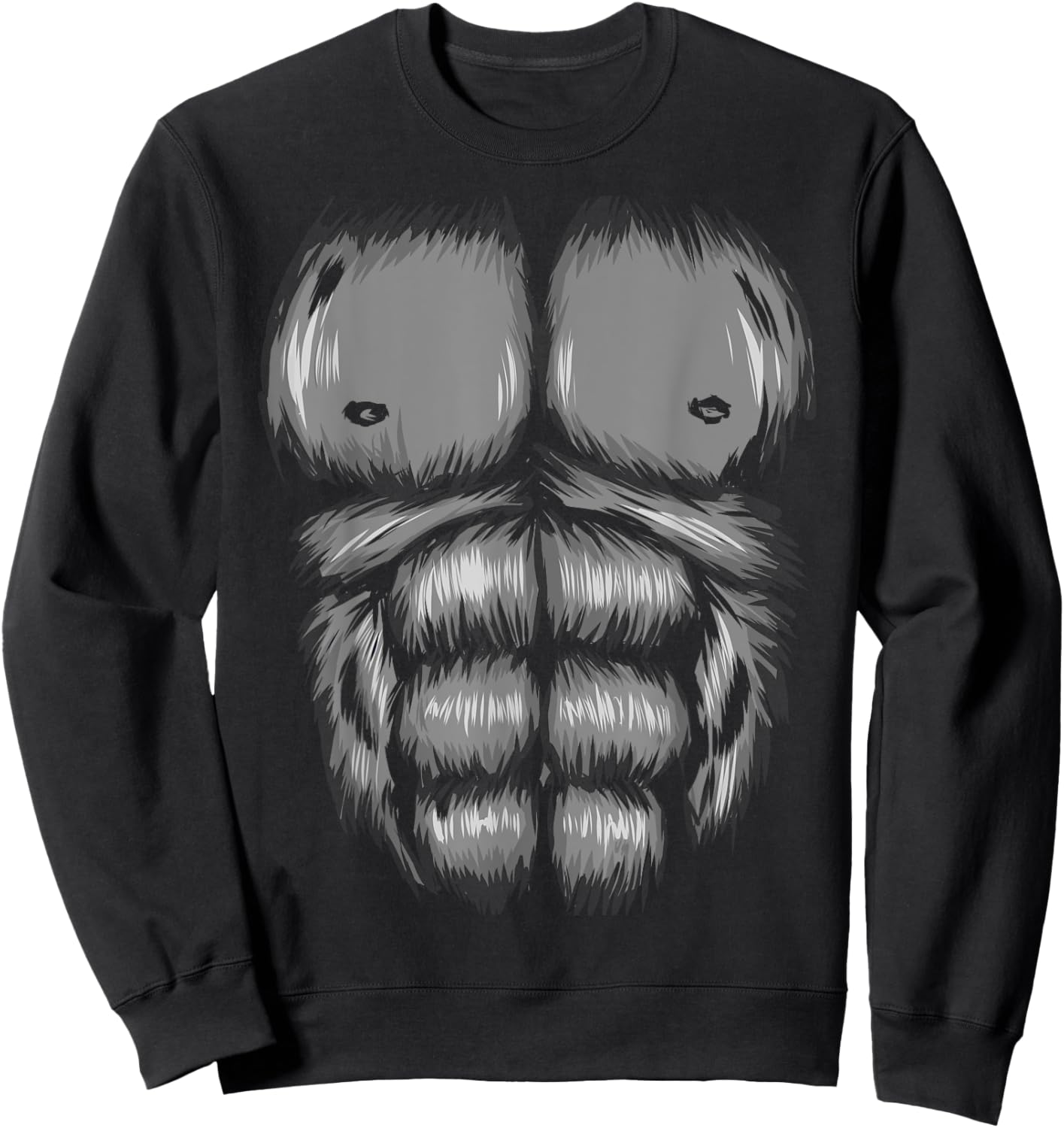Gorilla Funny Lazy Halloween Costume Party Gorilla Chest Sweatshirt - Sweatshirt | Black