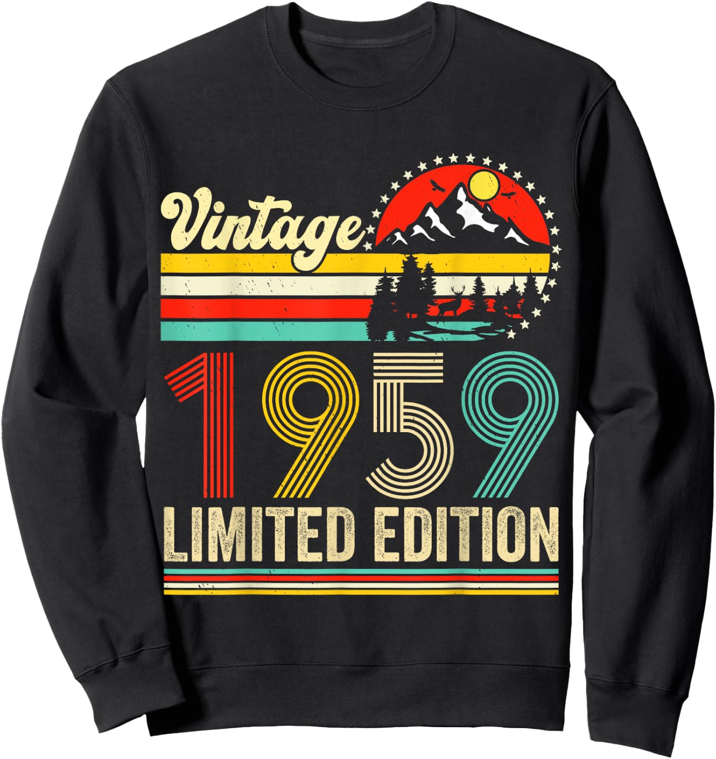 Vintage 1959 Limited Edition 66 years Old 66th Birthday Sweatshirt - Sweatshirt | Black