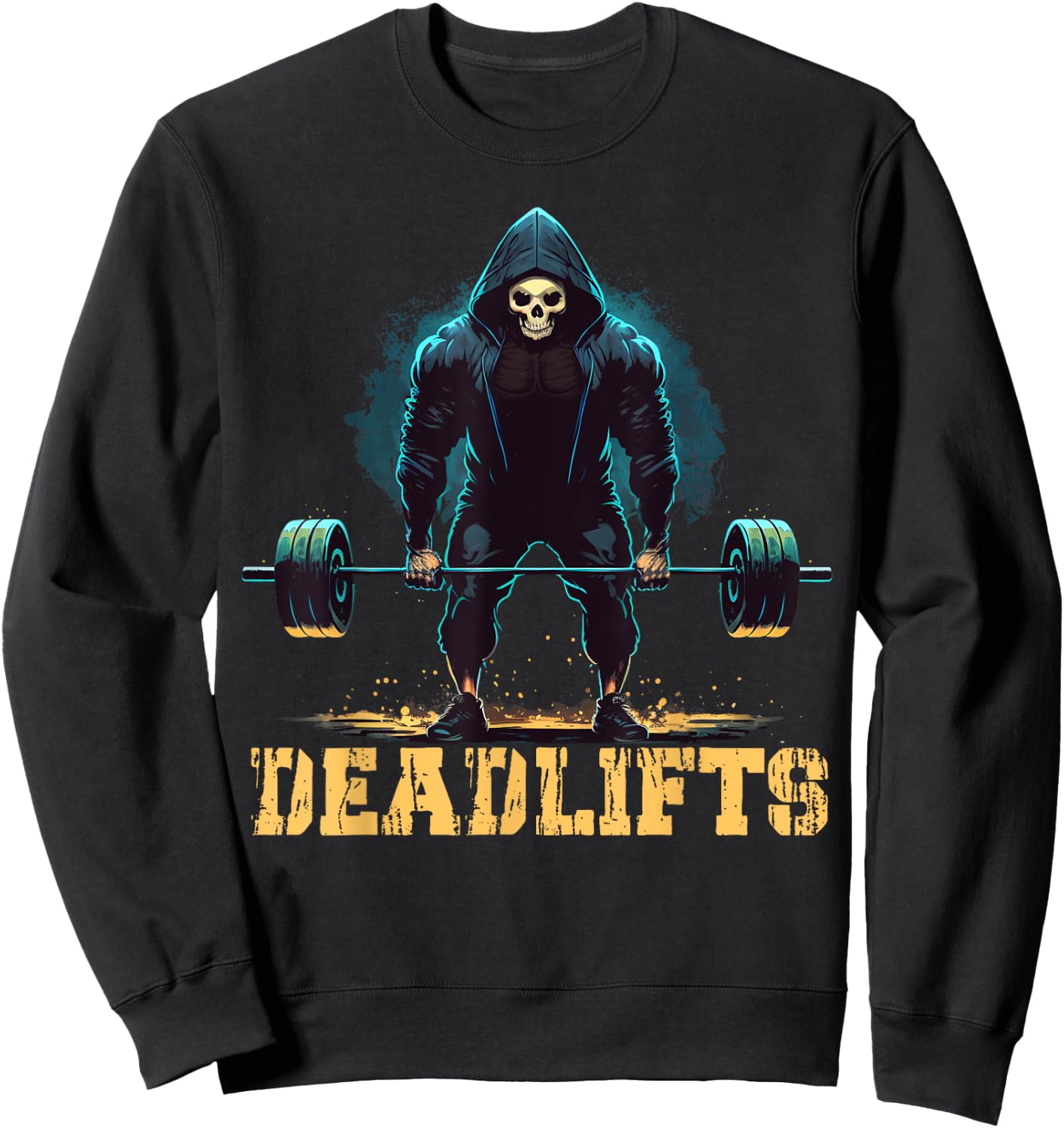 Deadlifts Gym Leg Day Grim Reaper Deadlifting Weights Sweatshirt - Sweatshirt | Black