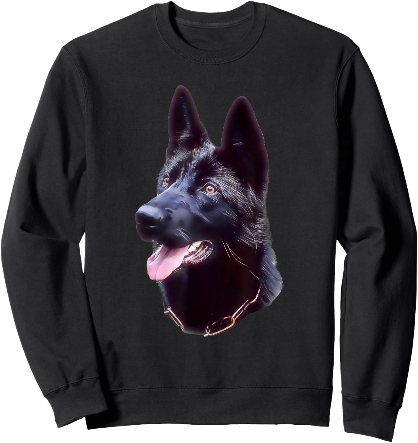 Black German shepherd portrait art, black shepherd owner Sweatshirt - Sweatshirt | Black