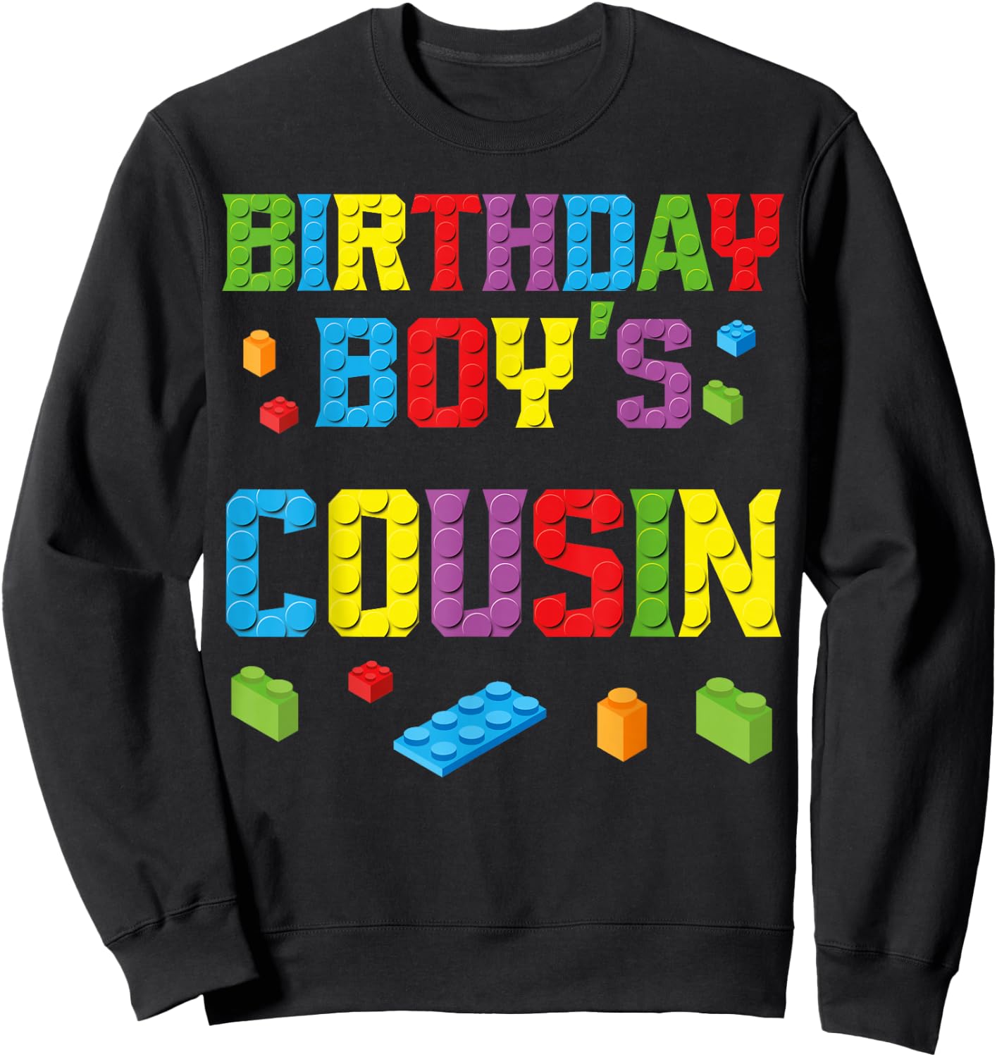 Master Builder Birthday Boy's Cousin Building Bricks Blocks Sweatshirt - Sweatshirt | Black