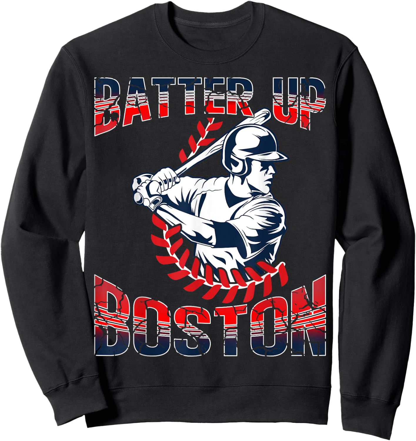 Vintage Style Batter Boston Baseball & Women Sweatshirt - Sweatshirt | Black