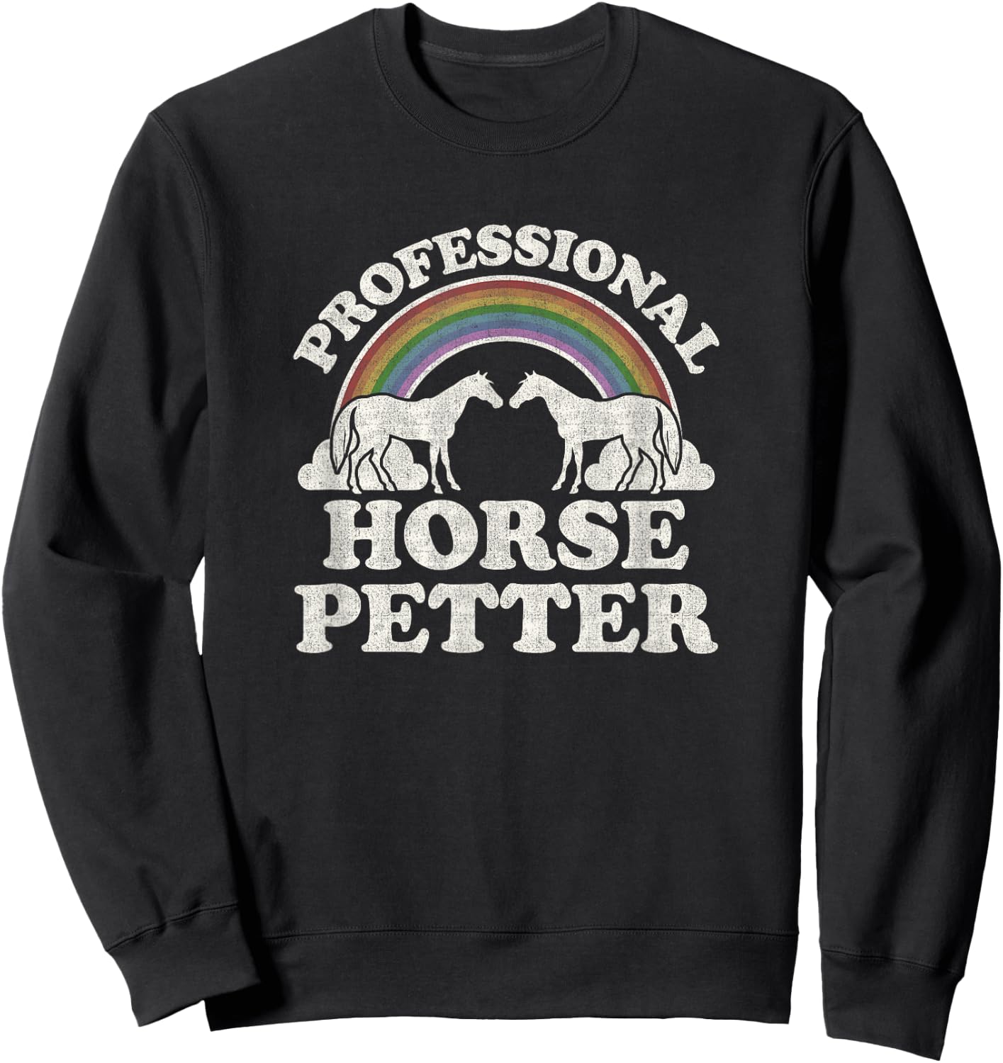 Equestrian Horse Lover Rainbow Professional Horse Petter Sweatshirt - Sweatshirt | Black
