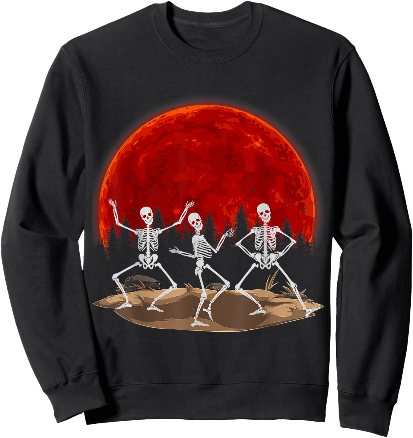 Funny Rocker Skeleton Hand Rock On Costume Halloween Sweatshirt - Sweatshirt | Black