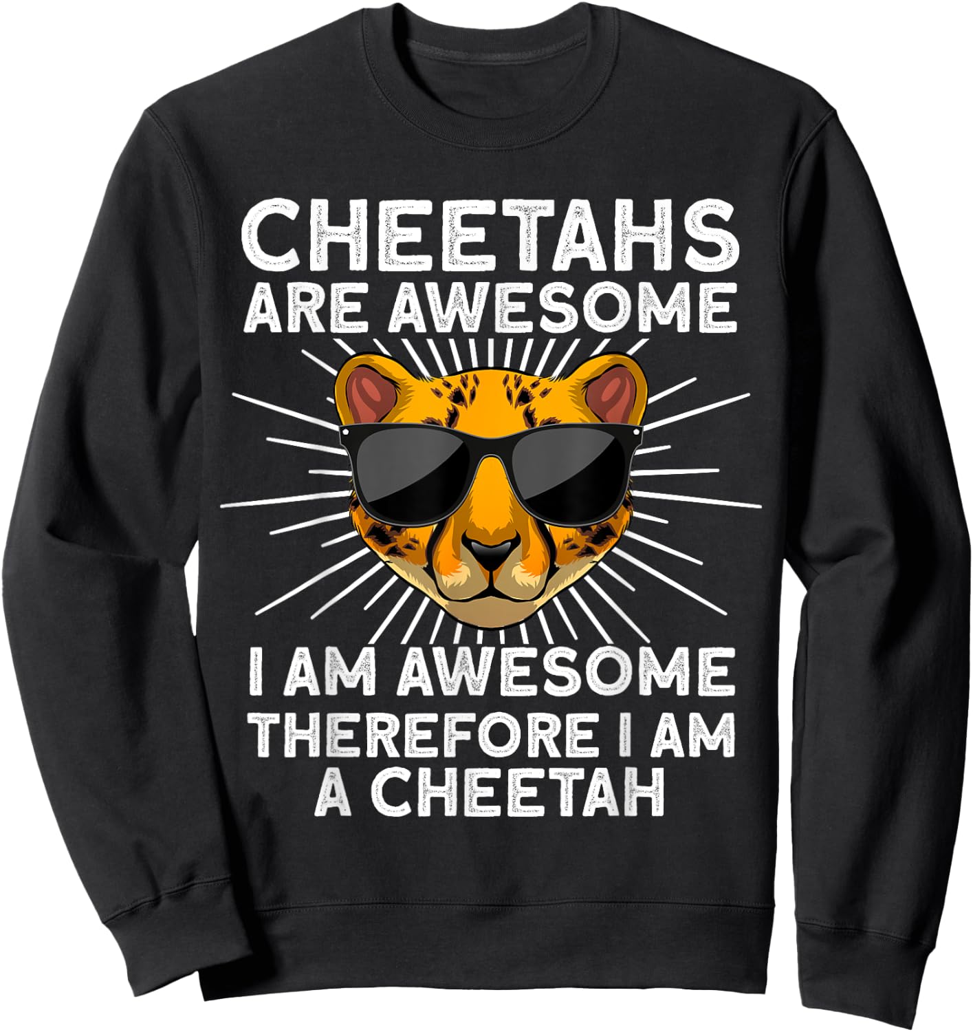 Cute Cheetah Design Women Cat Animal Cheetah Lover Sweatshirt - Sweatshirt | Black