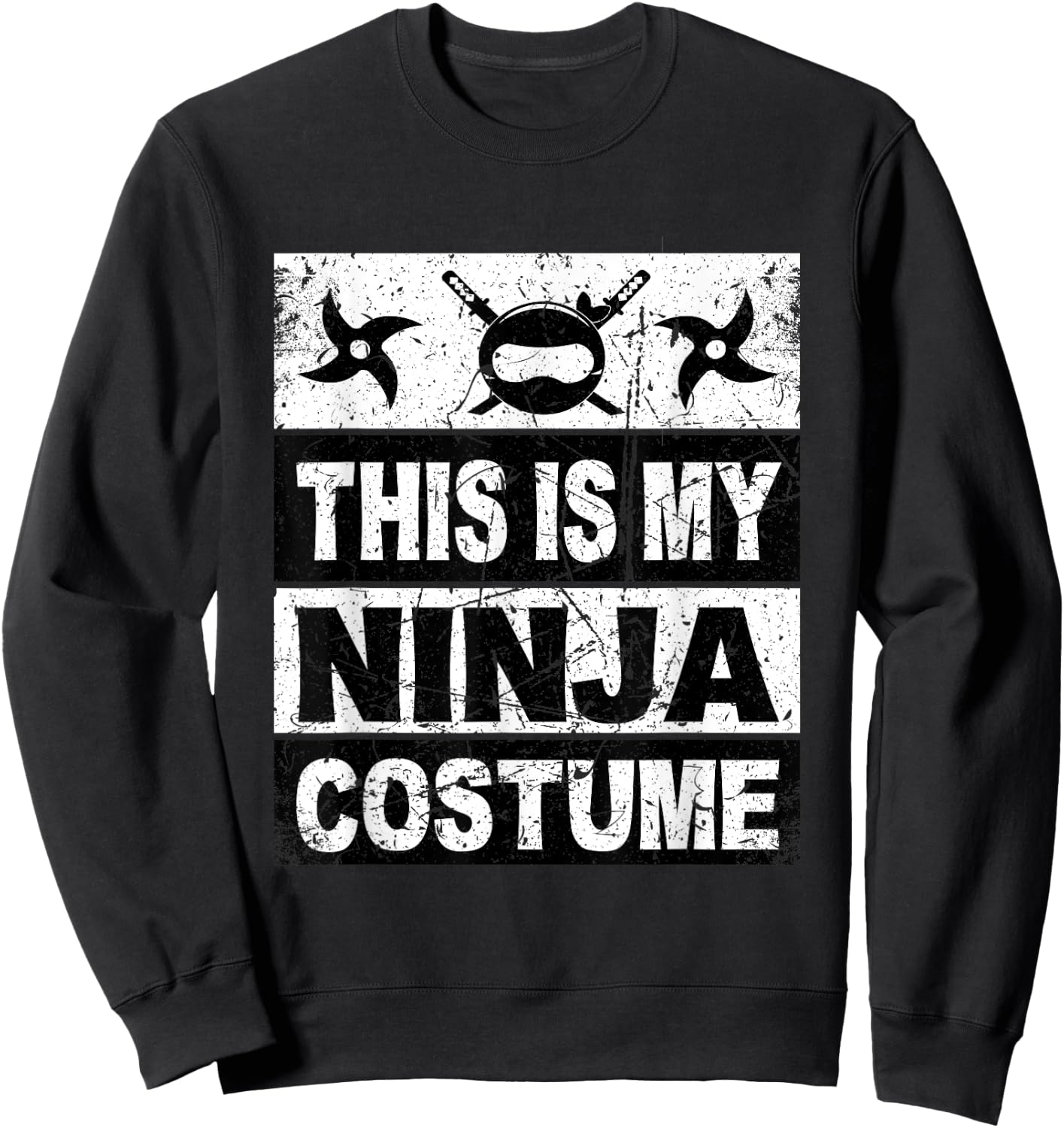 Retro Ninja Costume Shirt Halloween For Boy Kids Men Sweatshirt - Sweatshirt | Black