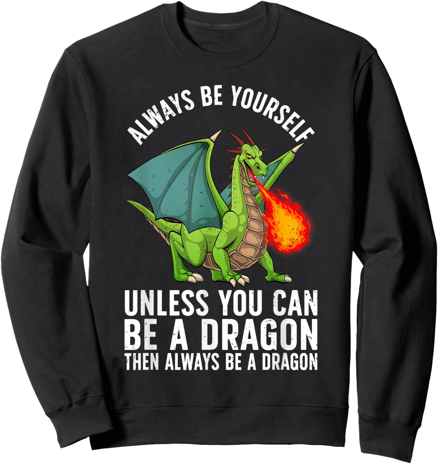 Funny Dragon Design Women Kids Fantasy Dragon Lover Sweatshirt - Sweatshirt | Black