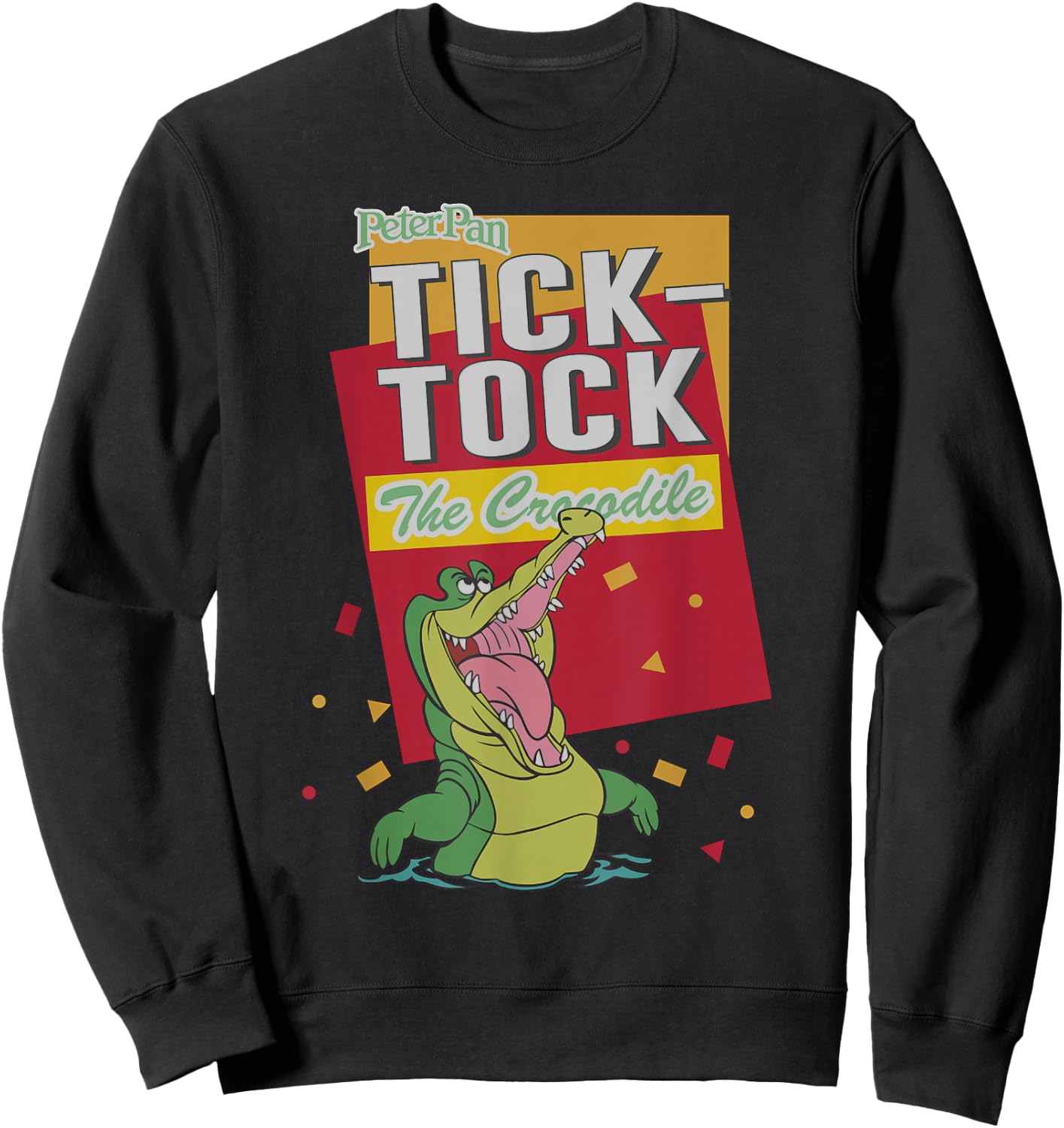 Disney Peter Pan Tick-Tock The Crocodile Confetti Poster Sweatshirt - Sweatshirt | Black