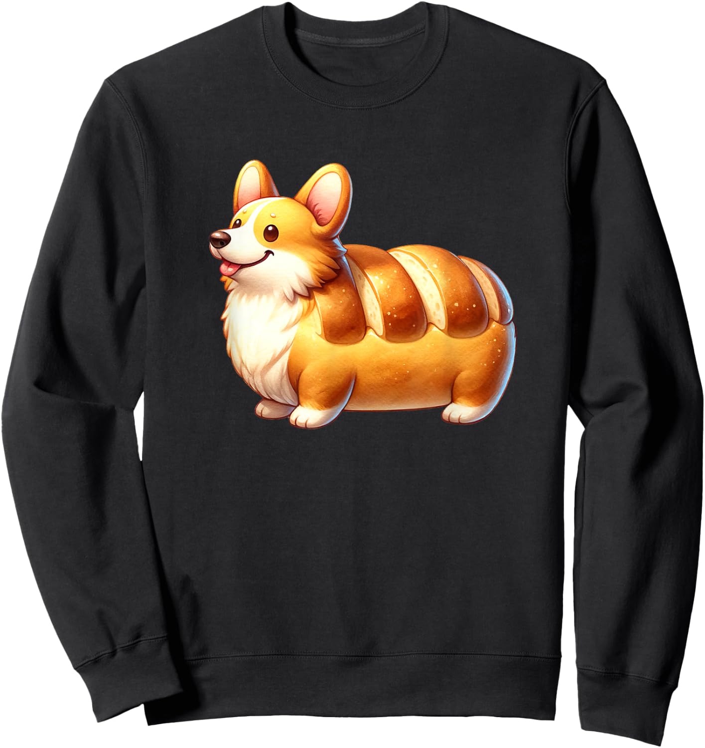 My Corgi Is Bread Cute Funny Corgi Loaf | Dog Lover Sweatshirt - Sweatshirt | Black