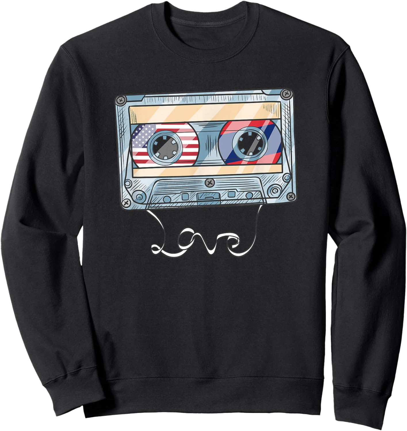 America USA American Laos Lao Laotian Mixed DNA Flag Sweatshirt - Sweatshirt | Black
