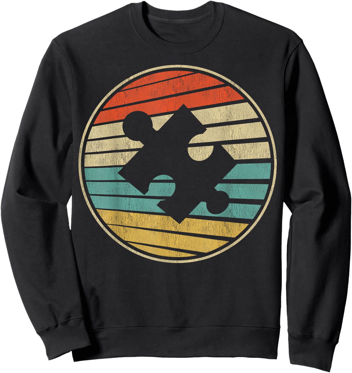 Autism Awareness Retro Vintage Autistic Kids Autism Puzzle Sweatshirt - Sweatshirt | Black