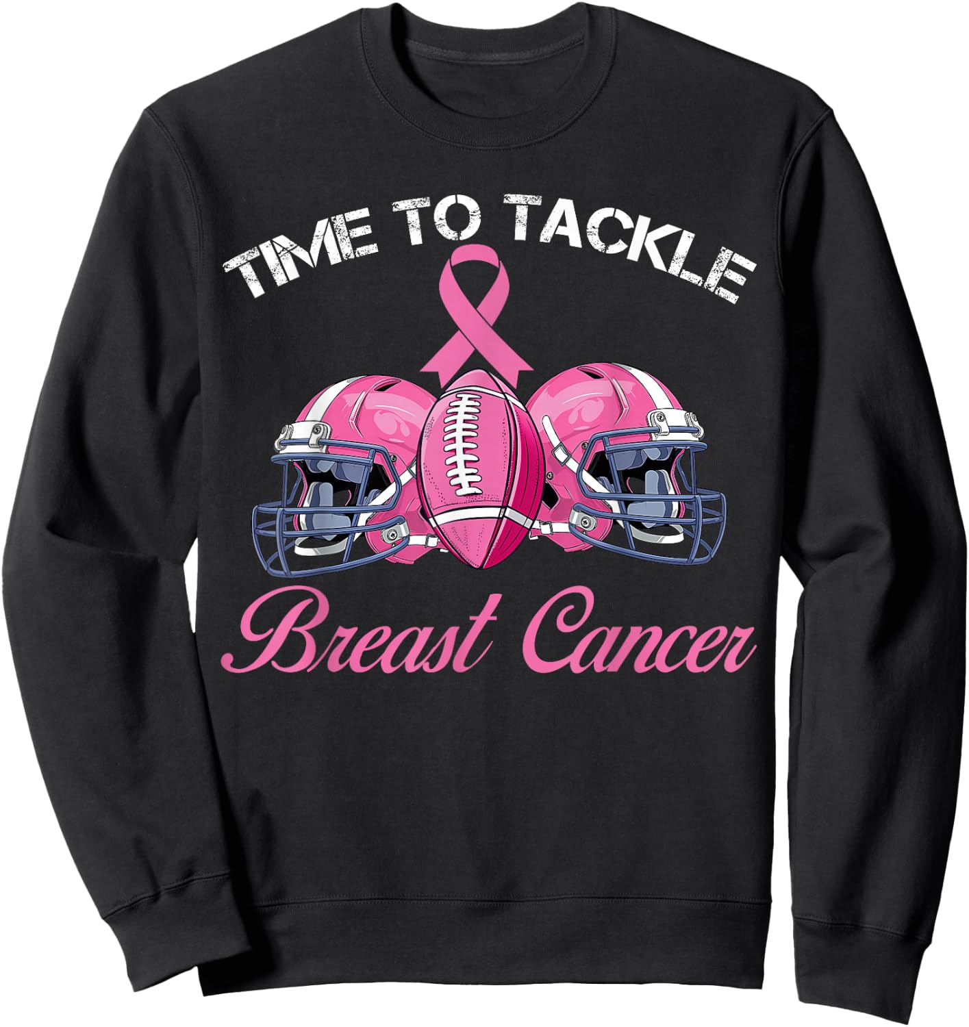 Football Survivor Time To Tackle Breast Cancer Awareness Sweatshirt - Sweatshirt | Black