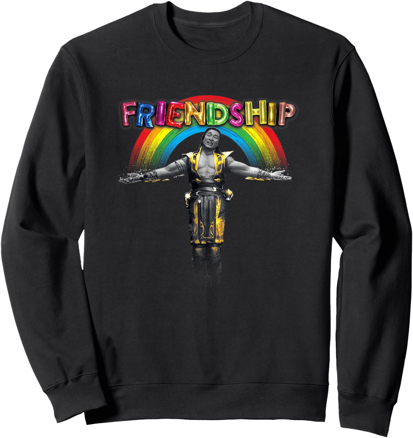 Mortal Kombat Klassic Shang Tsung Friendship Rainbow Screen Sweatshirt - Sweatshirt | Black
