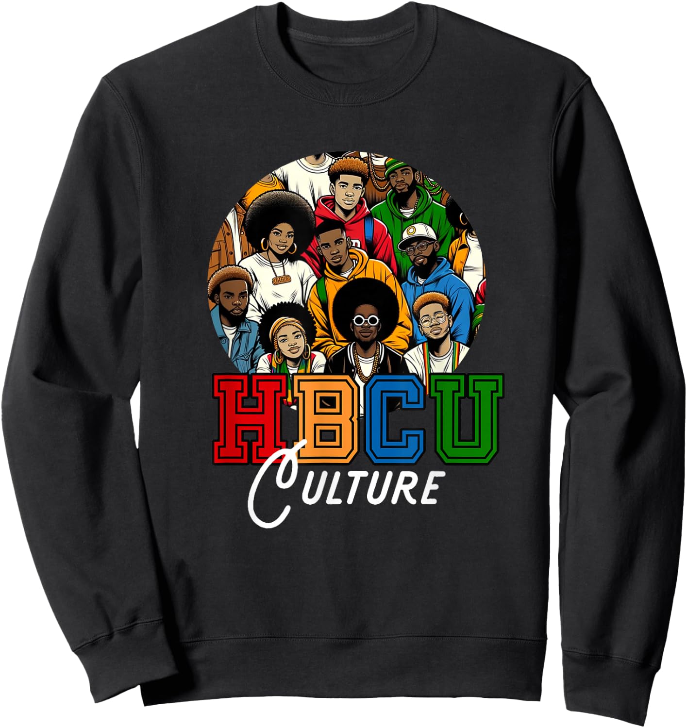 HBCU Culture Men and Women Grad Sweatshirt - Sweatshirt | Black