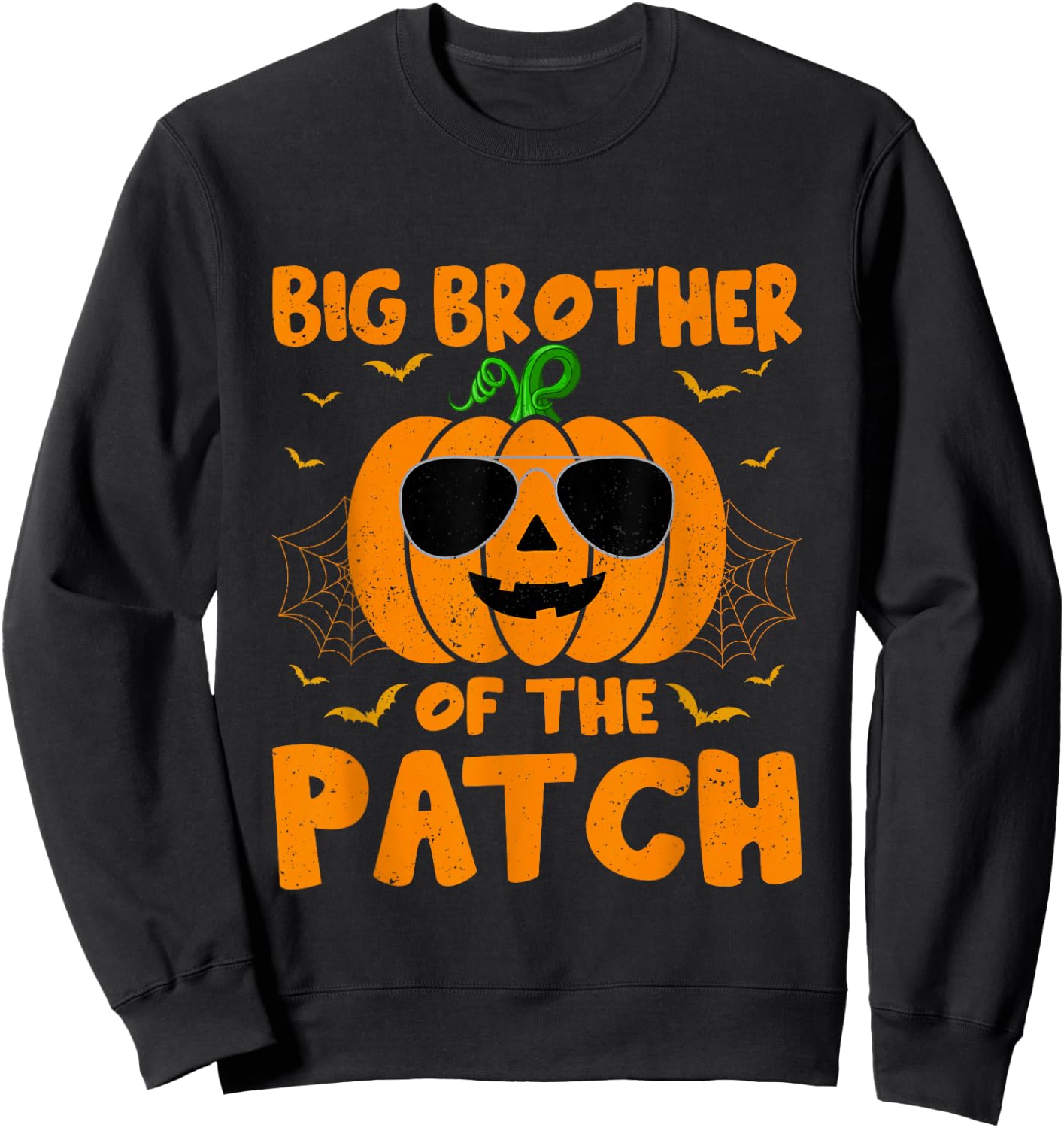 Pumpkin Big Brother Of The Patch Group Costume Halloween Sweatshirt - Sweatshirt | Black