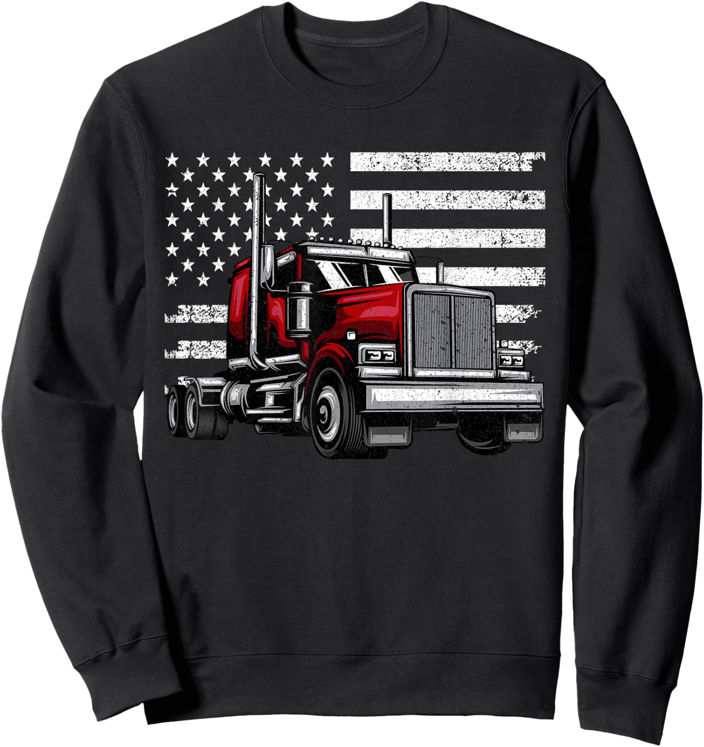 Cool Truck Design Women Trucker Vehicle Truck Driver Sweatshirt - Sweatshirt | Black