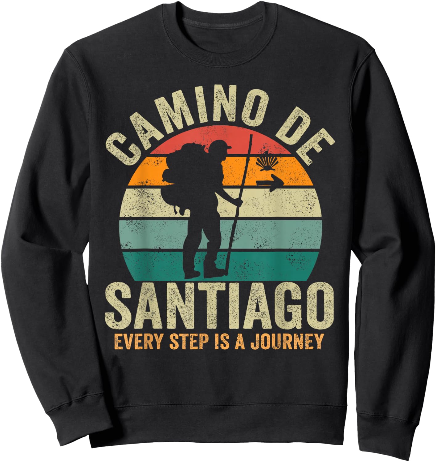 Camino de Santiago Women Spain Pilgrim Way Compostela Sweatshirt - Sweatshirt | Black