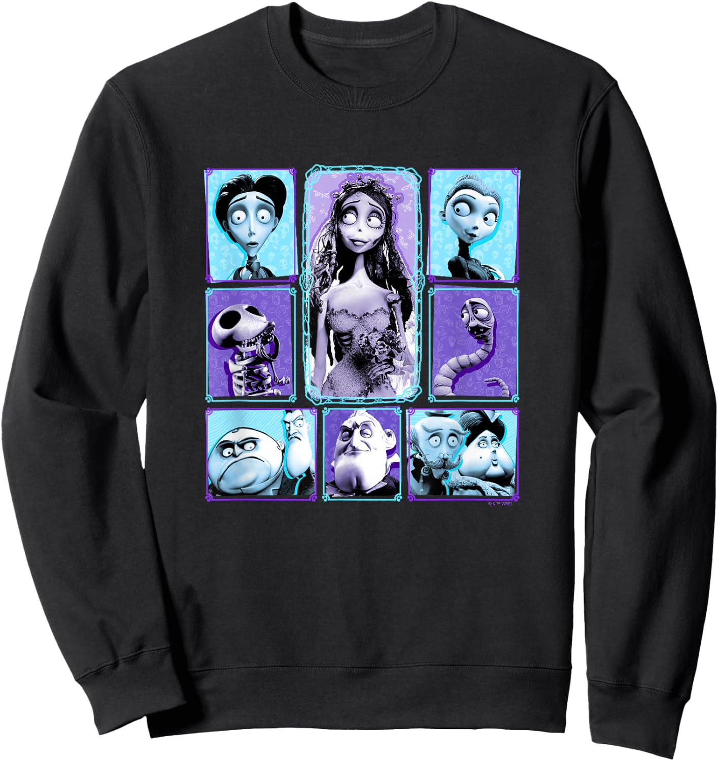 Corpse Bride Main Characters Panels Group Shot Sweatshirt - Sweatshirt | Black