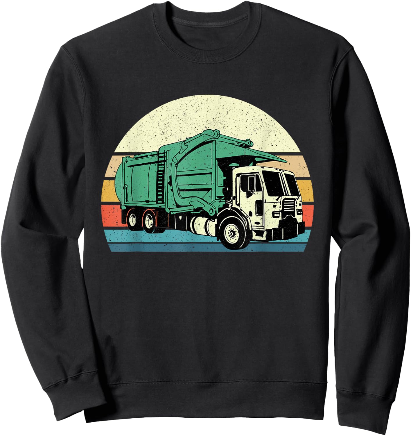Retro Garbage Truck - Dump Trash Collector Recycling Lover Sweatshirt - Sweatshirt | Black