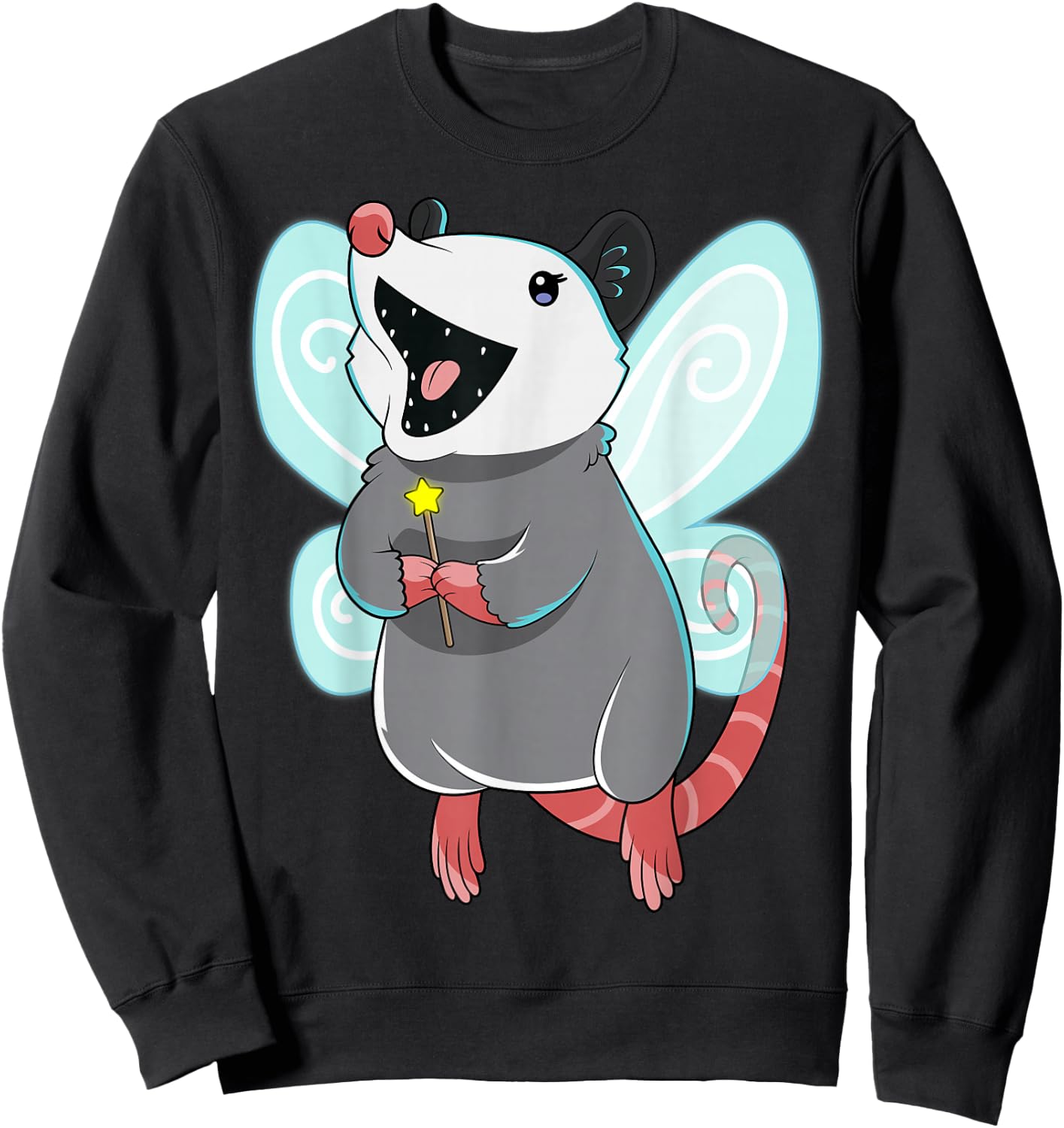Trash Fairy Opossum Magical Trash Possum Mystical Wildlife Sweatshirt - Sweatshirt | Black