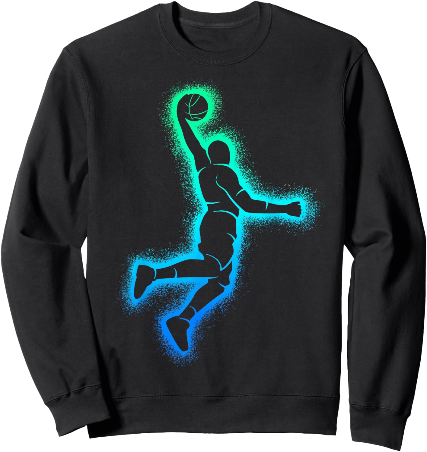 Basketball Player Dunking Men Basketball Boys Sweatshirt - Sweatshirt | Black