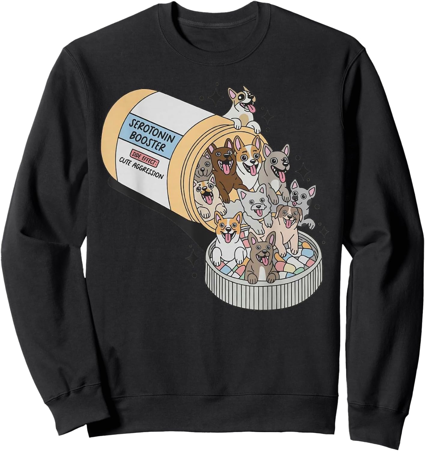 Serotonin Booster Dogs - Side Effect Cute Aggression Funny Sweatshirt - Sweatshirt | Black
