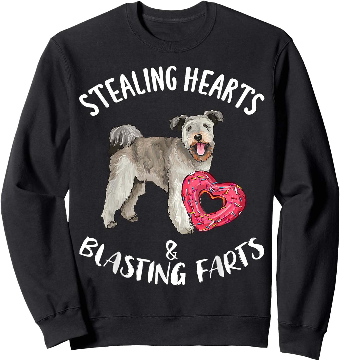 Stealing Hearts Blasting Farts Pumi Valentines Day Sweatshirt - Sweatshirt | Black