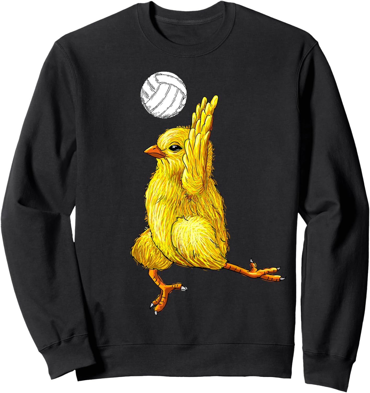 Volleyball Chicken Cute Baby Chicken Sport Gift Mom Dad Kids Sweatshirt - Sweatshirt | Black