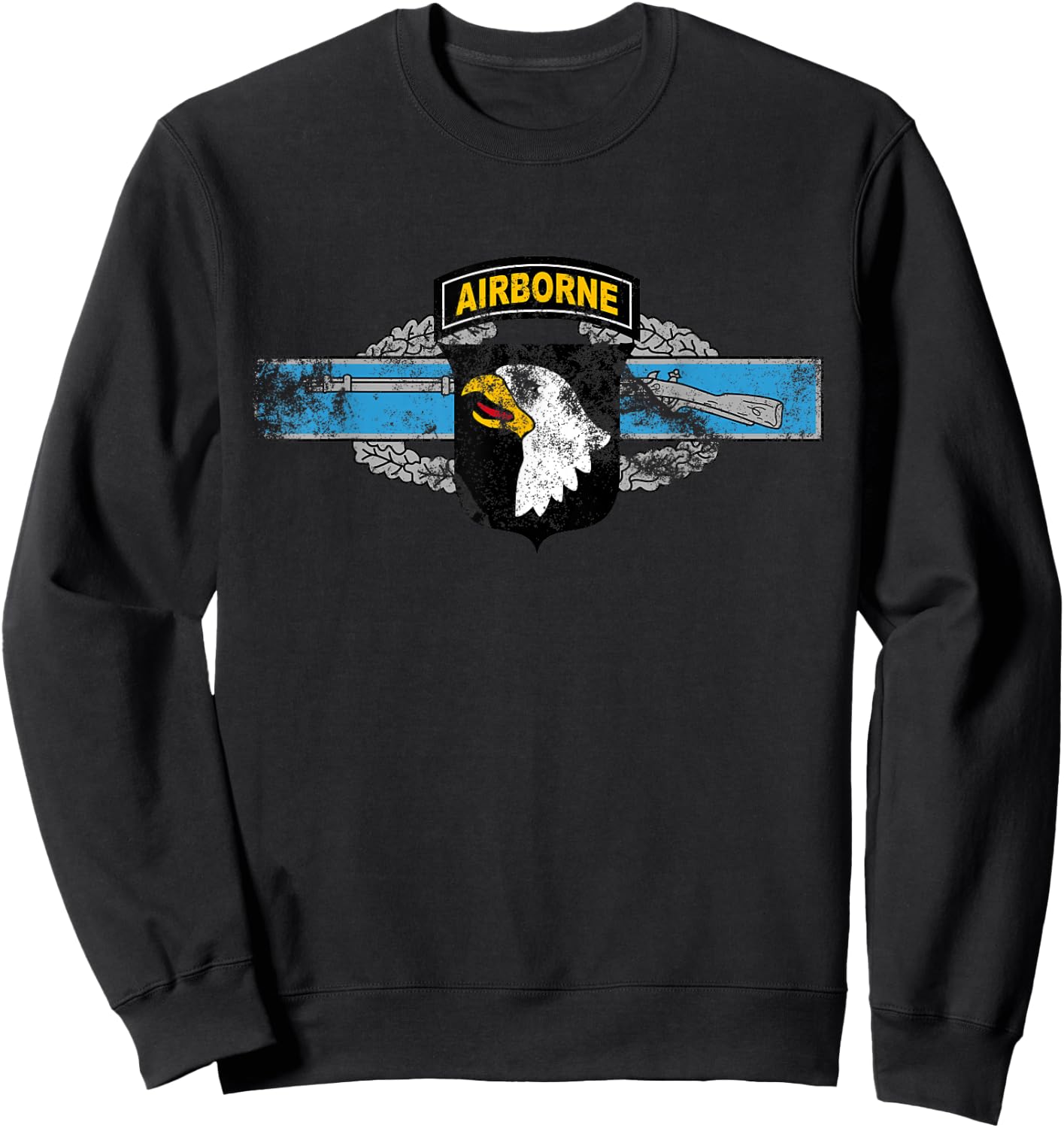 101st Airborne Patch Combat Infantryman Badge (CIB) vintage Sweatshirt - Sweatshirt | Black