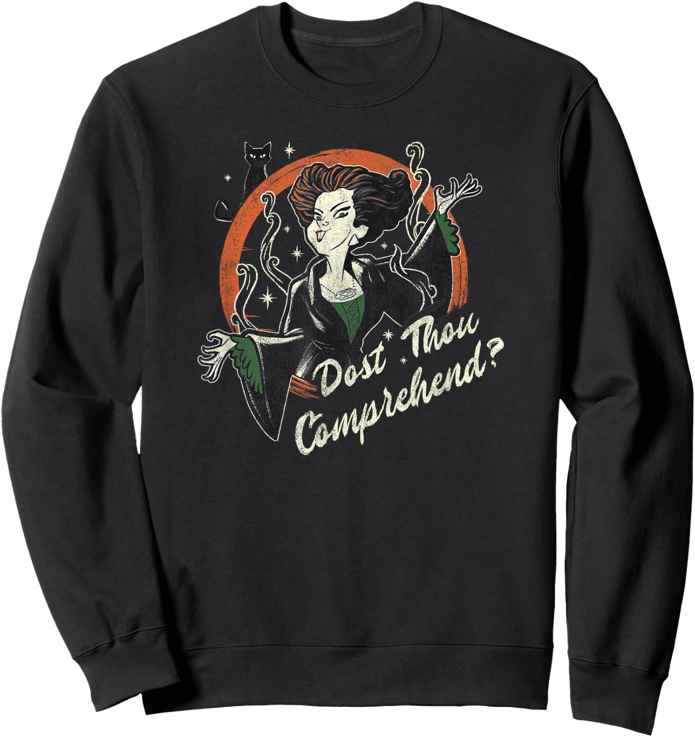Disney Hocus Pocus Winifred Sanderson Dost Thou Comprehend? Sweatshirt - Sweatshirt | Black