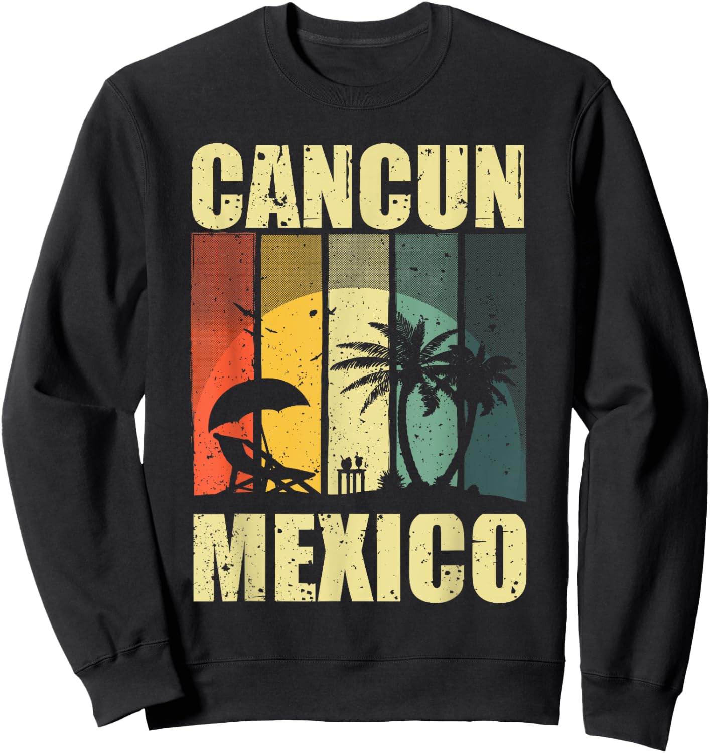 Funny Cancun Mexico Design Women Mexican Beach Lover Sweatshirt - Sweatshirt | Black