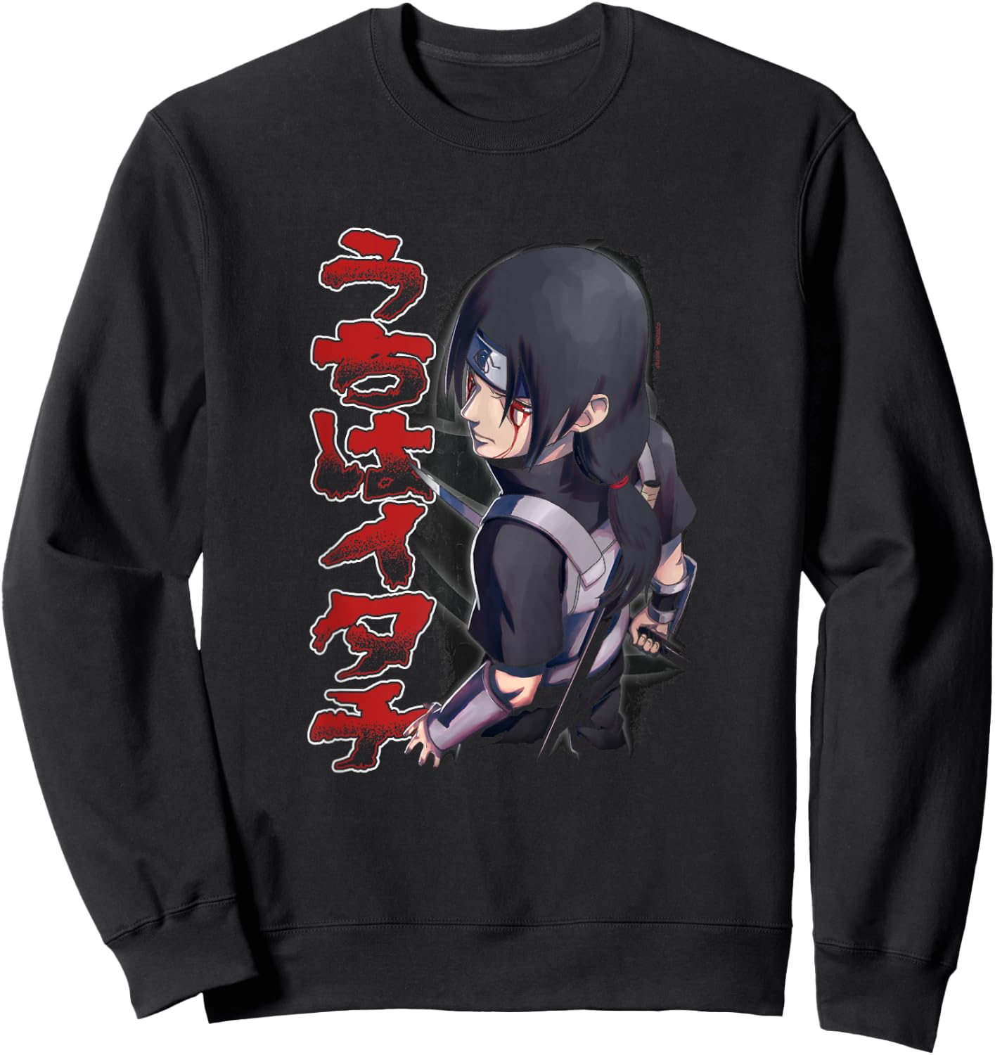 Naruto Shippuden Itachi Stance & Kanji Sweatshirt - Sweatshirt | Black