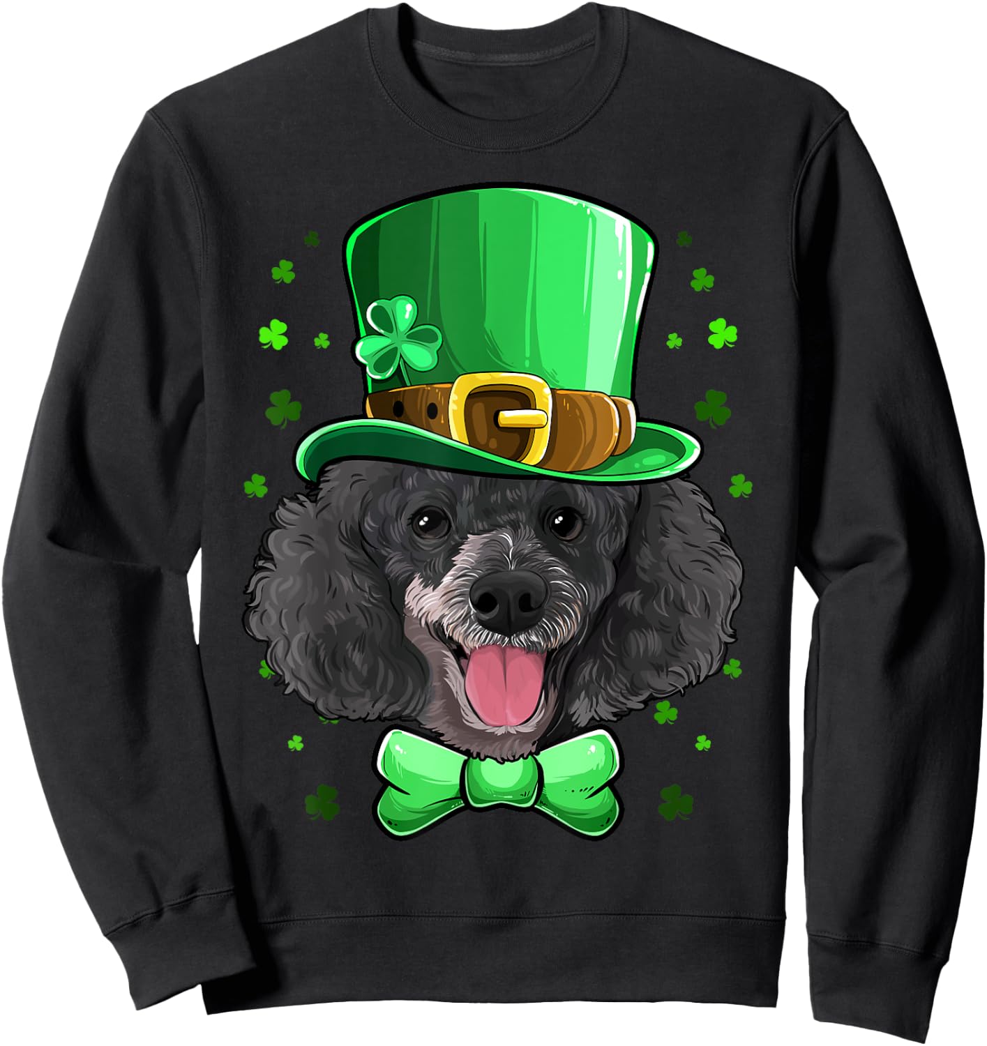 Poodle Leprechaun Costume St Patricks Day Sweatshirt - Sweatshirt | Black
