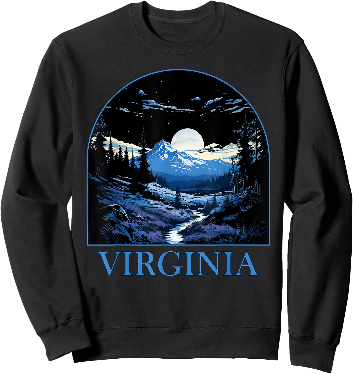 VIRGINIA VA Mountain State Pride and Mountains Sweatshirt - Sweatshirt | Black