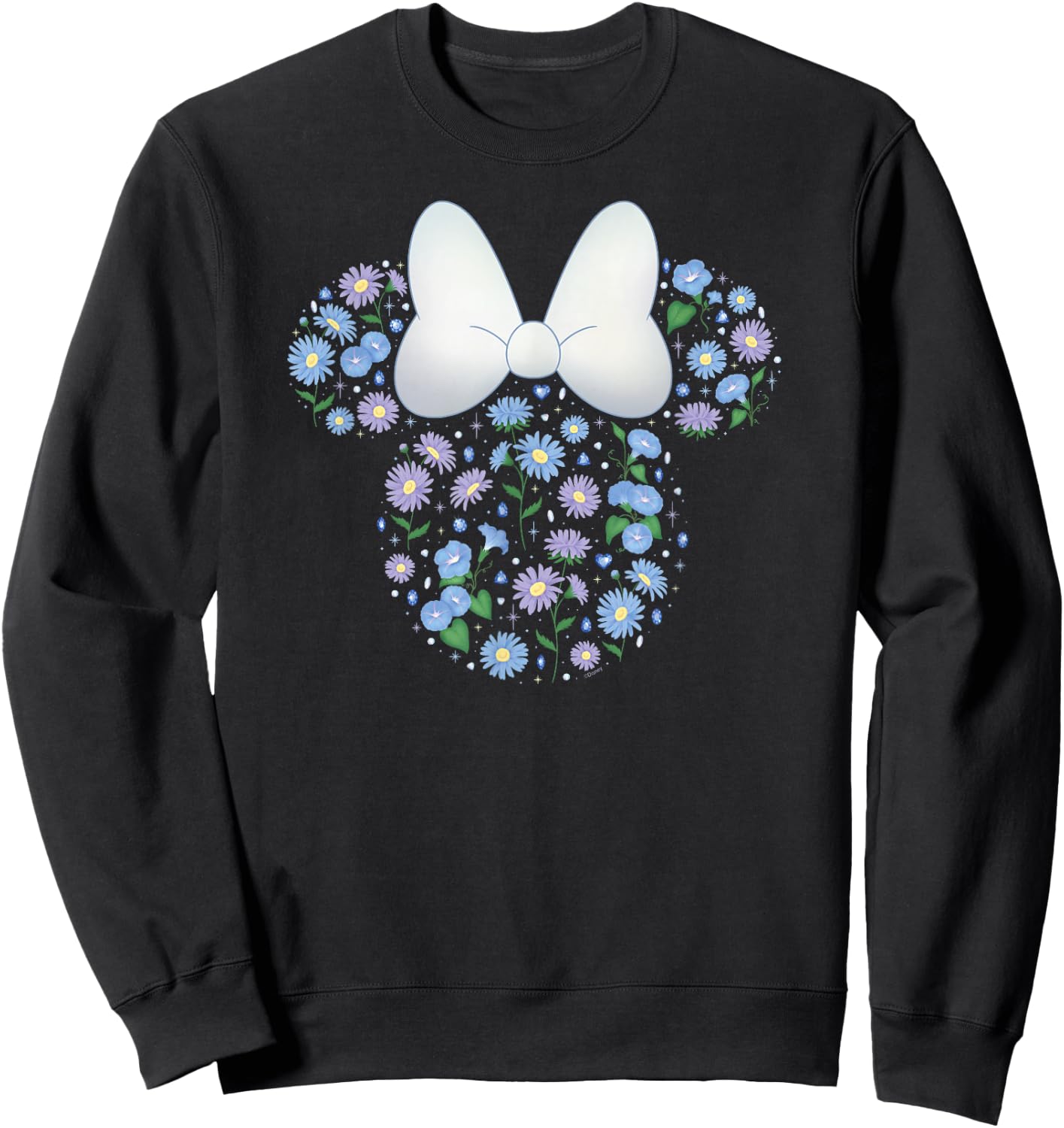 Disney Minnie Mouse September Birth Month Birthstone Flowers Sweatshirt - Sweatshirt | Black