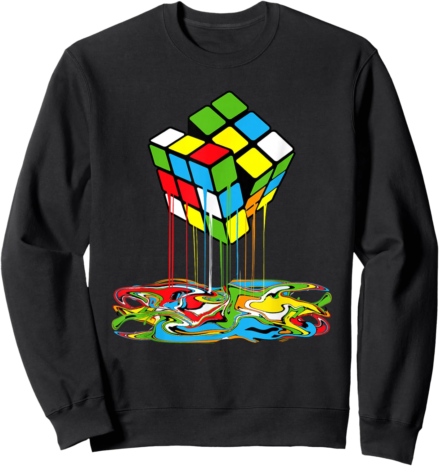 Melting Cube Math Speedcubing Lovers Boys Sweatshirt - Sweatshirt | Black