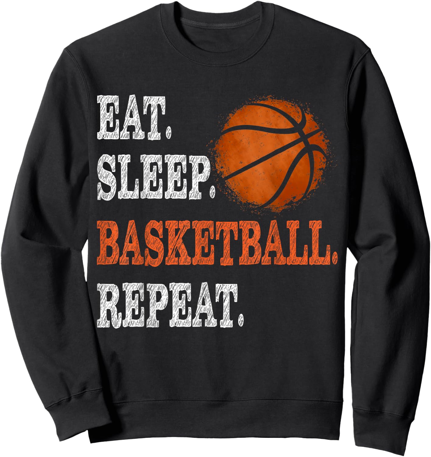 Eat Sleep Basketball Repeat Boy Youth Kid Basketball Fan Sweatshirt - Sweatshirt | Black