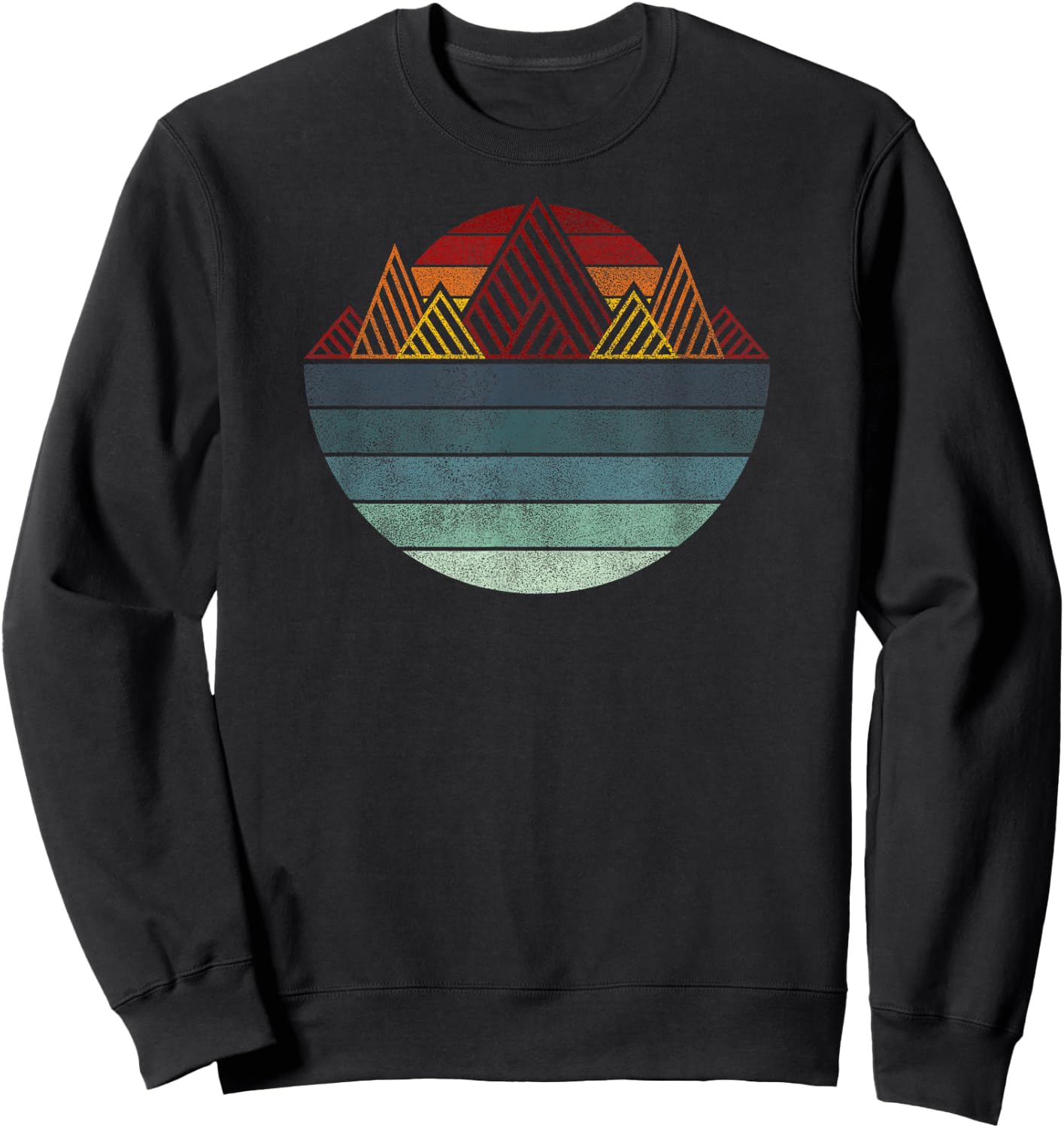 Retro Mountain Outdoors - Hiking, Camping, Rock Climbing Sweatshirt - Sweatshirt | Black